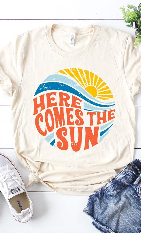 Here Comes The Sun Circle Graphic Tee Plus Size