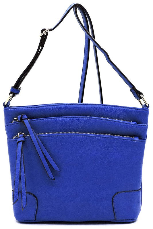 Fashion Multi Zip Pocket Crossbody Bag