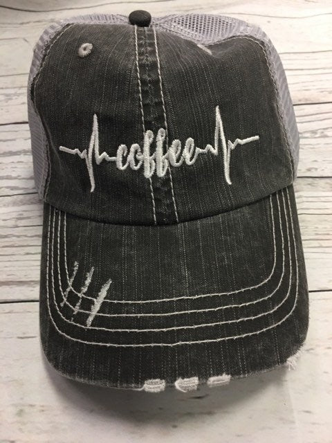 Coffee Heartbeat Trucker Hat