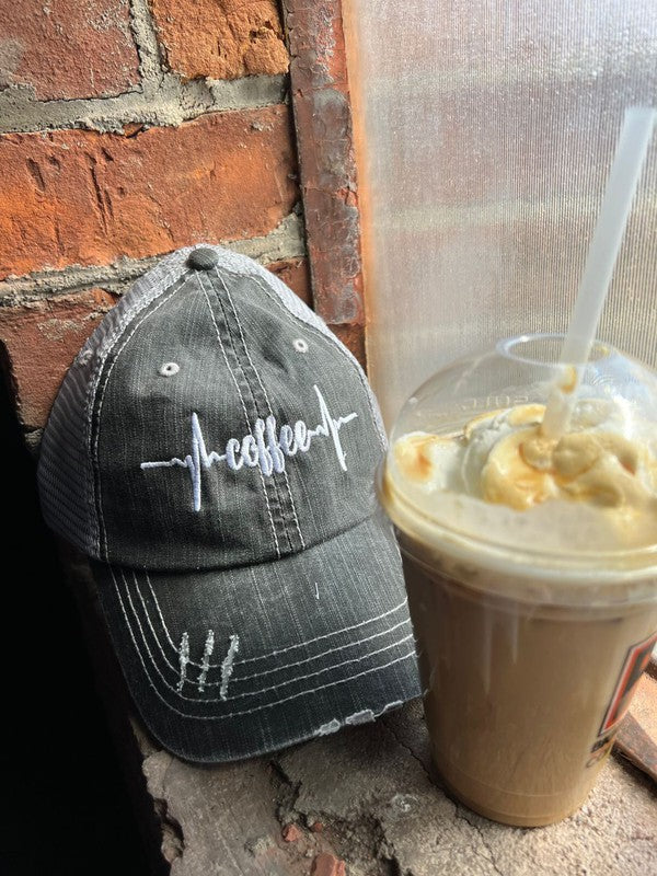 Coffee Heartbeat Trucker Hat