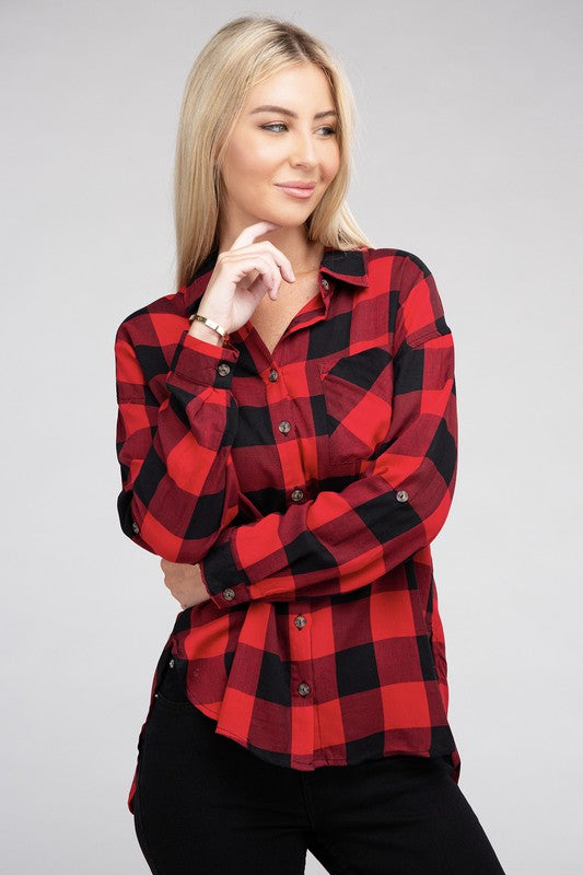 Ambiance Classic Plaid Flannel Shirt