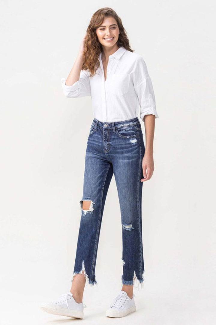 Lovervet Jackie High Rise Crop Straight Leg Jeans