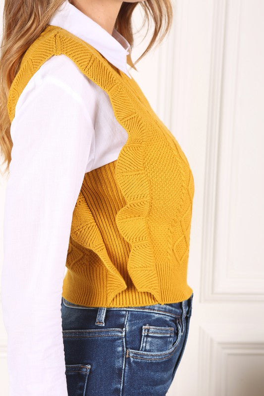 Lilou Ruffle sweater vest