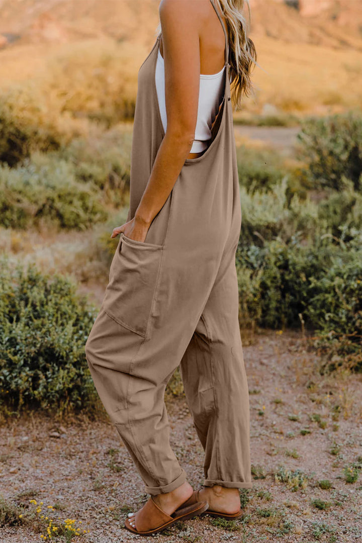 Double Take V-Neck Sleeveless Jumpsuit with Pockets