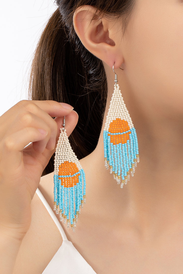 Sunrise At The Sea Bead Dangle Earrings - Boho Soho