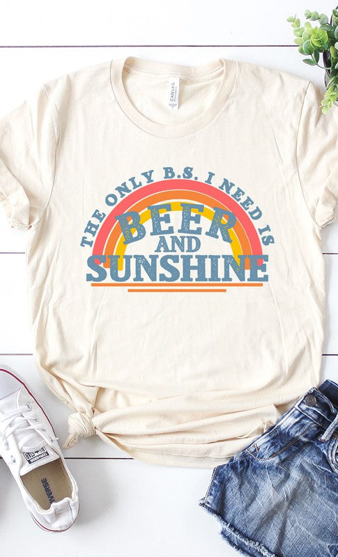 Beer and Sunshine Rainbow Graphic Tee