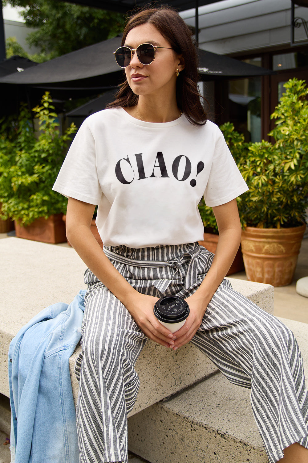 Simply Love CIAO Round Neck T-Shirt