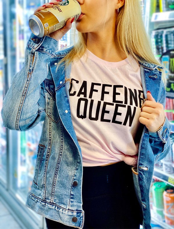 Caffeine Queen Crewneck Tee - Boho Soho