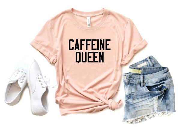 Caffeine Queen Crewneck Tee - Boho Soho