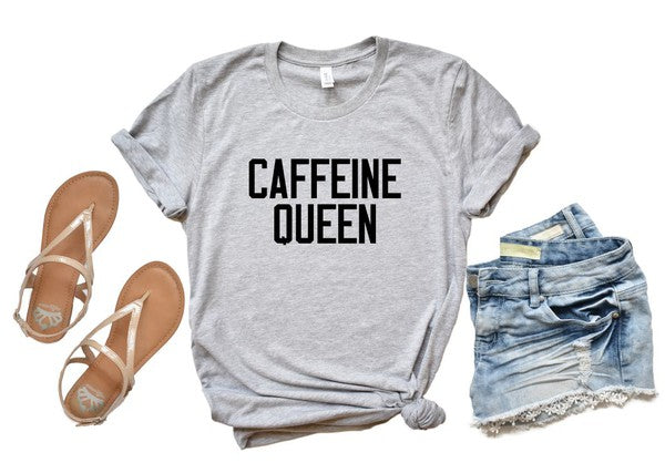 Caffeine Queen Crewneck Tee - Boho Soho