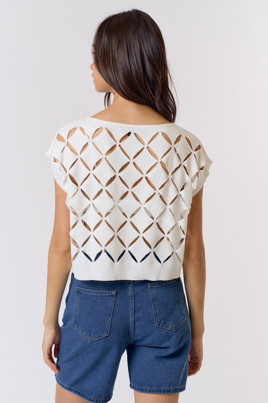 Lalavon Cut Out Detail Knit Top