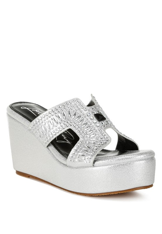 Rag & Company Marnier Diamante & Rhinestone Detail Sandals