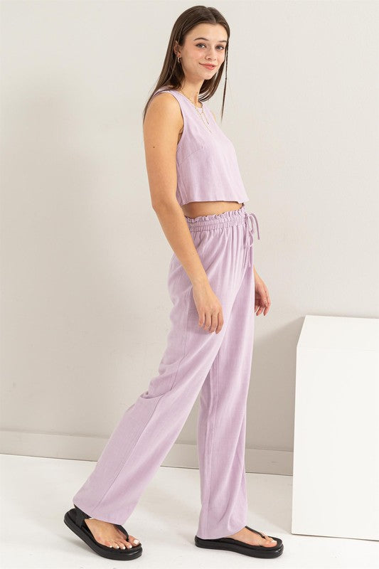 HYFVE Linen Blended Top and Pants Set