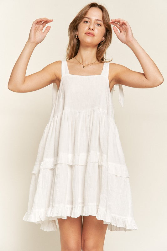 Square neck ruffle dress - Boho Soho