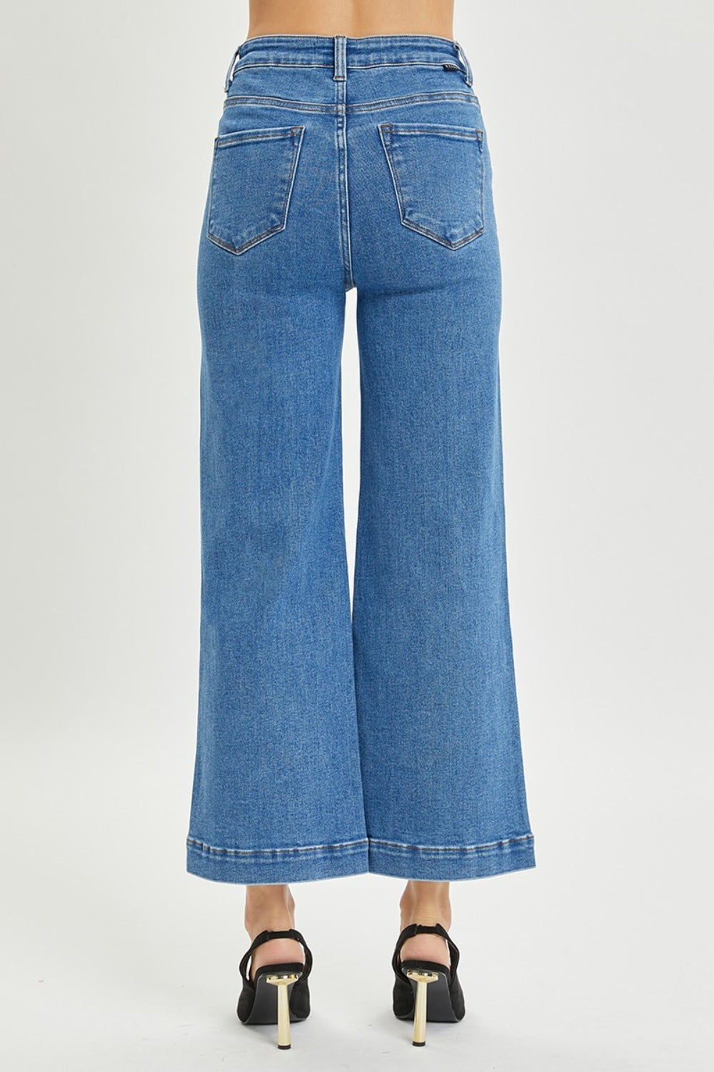 Risen High Rise Wide Leg Jeans