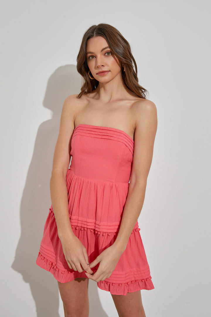 DO + BE COLLECTION Strapless Bow Detail Dress