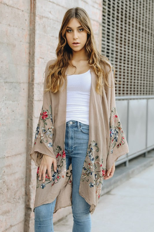 Long Floral Kimono Cardigan - Boho Soho