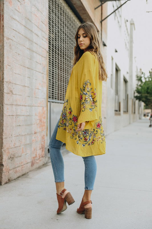 Long Floral Kimono Cardigan - Boho Soho