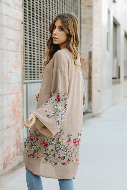 Long Floral Kimono Cardigan - Boho Soho