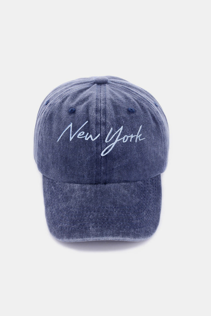 Zenana Washed Embroidered LA New York City Baseball Cap