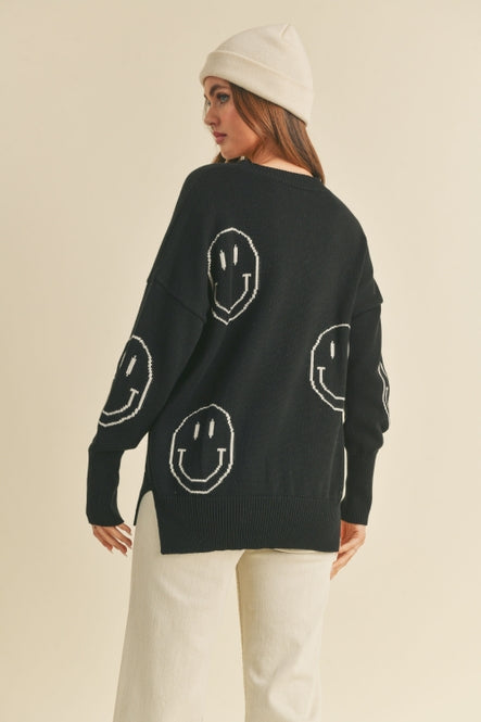MIOU MUSE Smiley Patterned Sweater