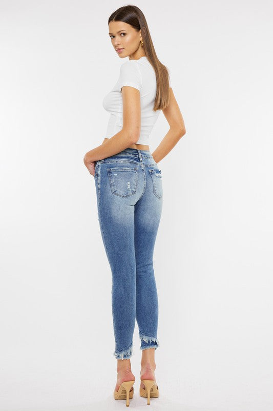 Kan Can Mid Rise Ankle Skinny Jeans