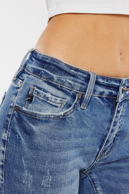 Kan Can Mid Rise Ankle Skinny Jeans