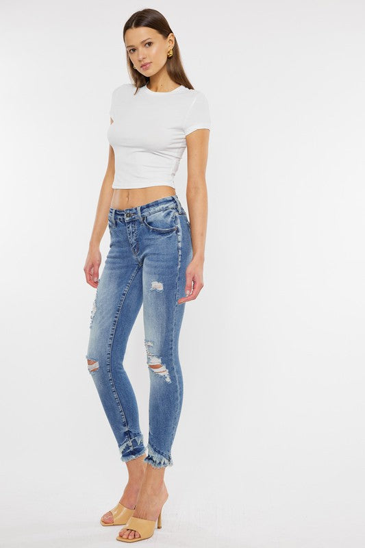 Kan Can Mid Rise Ankle Skinny Jeans