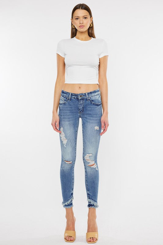 Kan Can Mid Rise Ankle Skinny Jeans