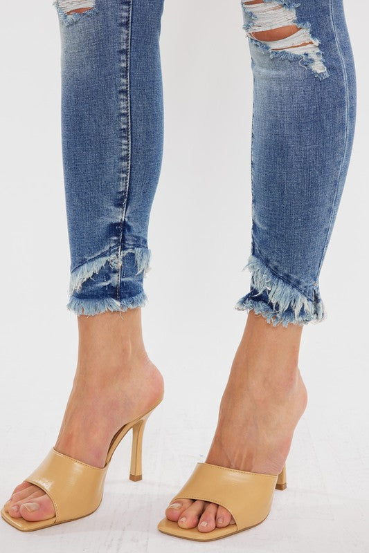 Kan Can Mid Rise Ankle Skinny Jeans