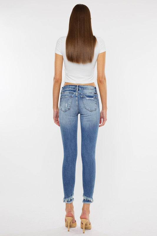 Kan Can Mid Rise Ankle Skinny Jeans