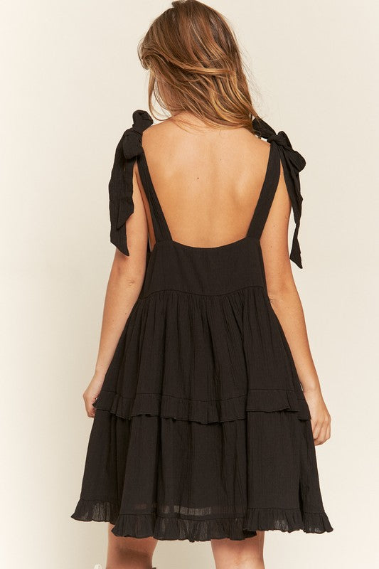 Square neck ruffle dress - Boho Soho