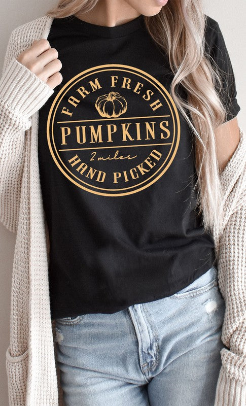 Farm Fresh Pumpkins Circle PLUS Graphic Tee