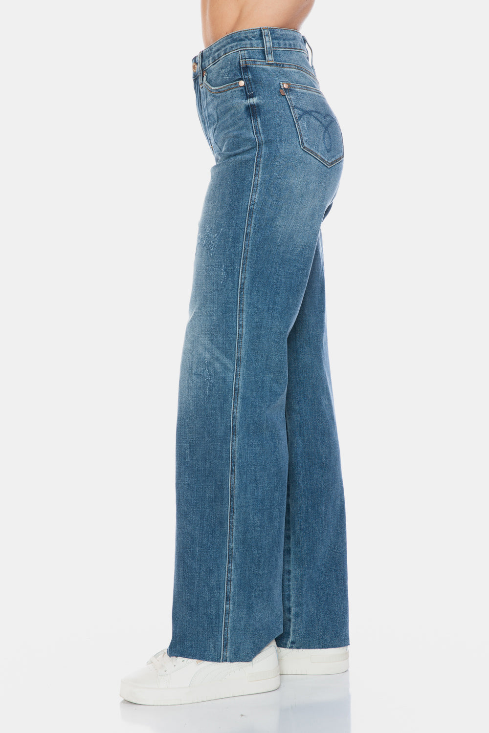 Judy Blue Tummy Control Cut Raw Hem Straight Jeans