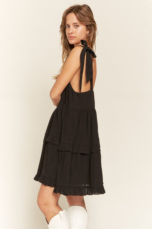 Square neck ruffle dress - Boho Soho