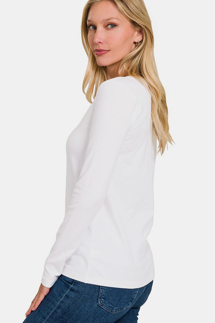 Zenana V-Neck Long Sleeve T-Shirt