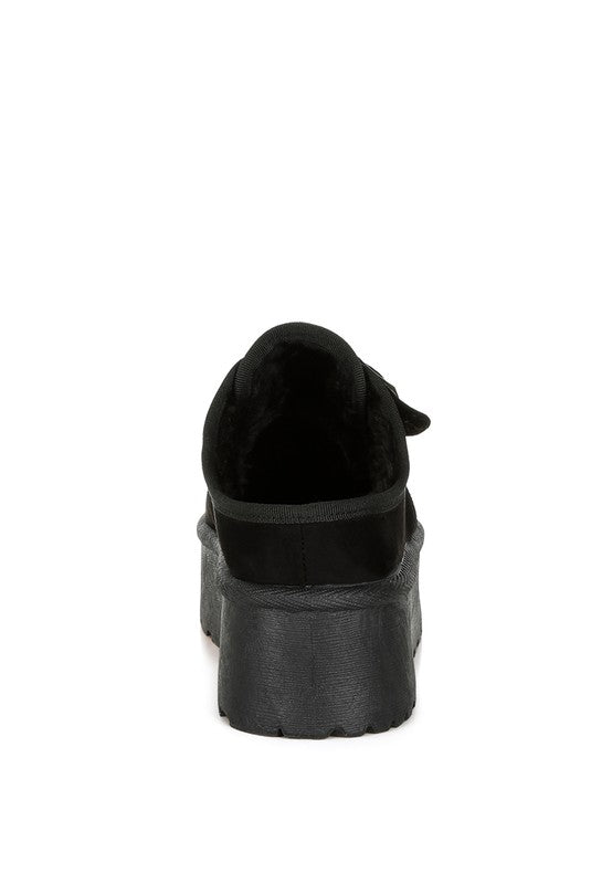London Rag Mayfield Buckle Strap Fur Platform Classic Slip-On - Boho Soho