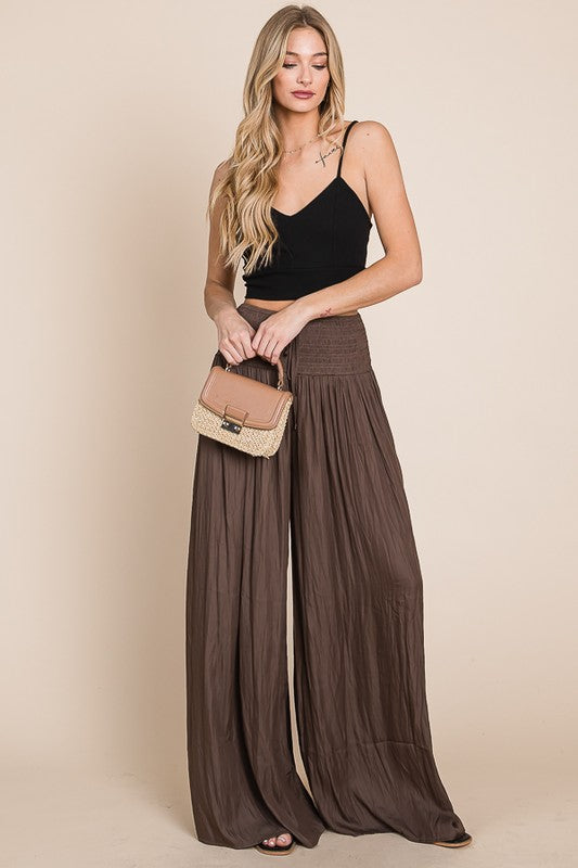 Jade by Jane Boho Ruched waist wide leg pants