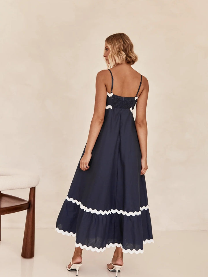 RicRac Spaghetti Strap Maxi Dress