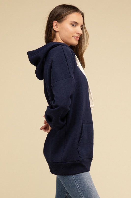 Zenana Oversized Hoodie Longline Sweatshirt