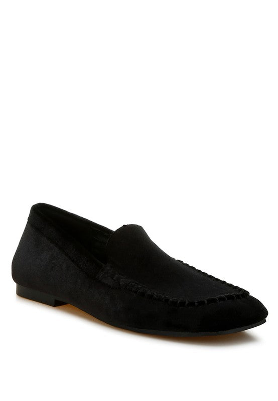 Rag & Co Robua Velvet Flat Loafers