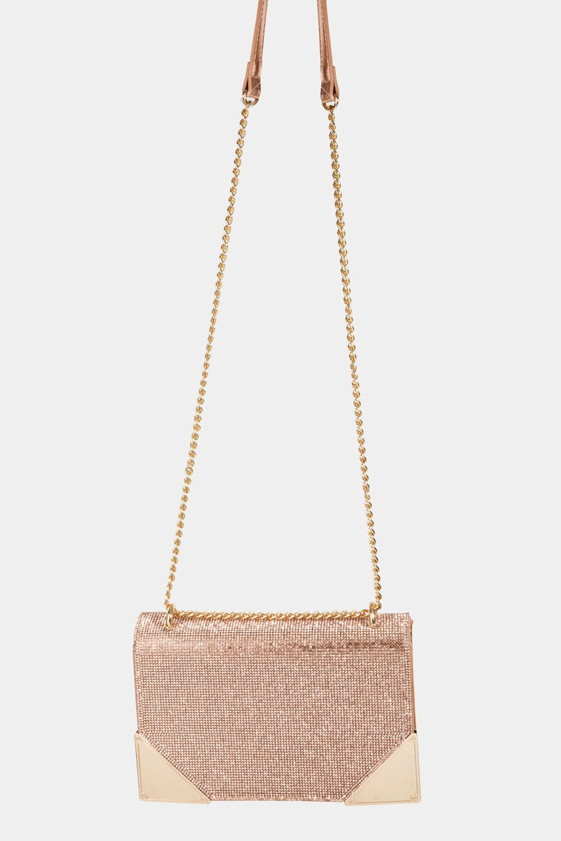 Fame Rhinestone Studded Rectangle Crossbody Bag - Boho Soho