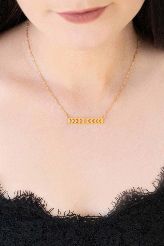 Lunar Phase Bar Necklace - Boho Soho