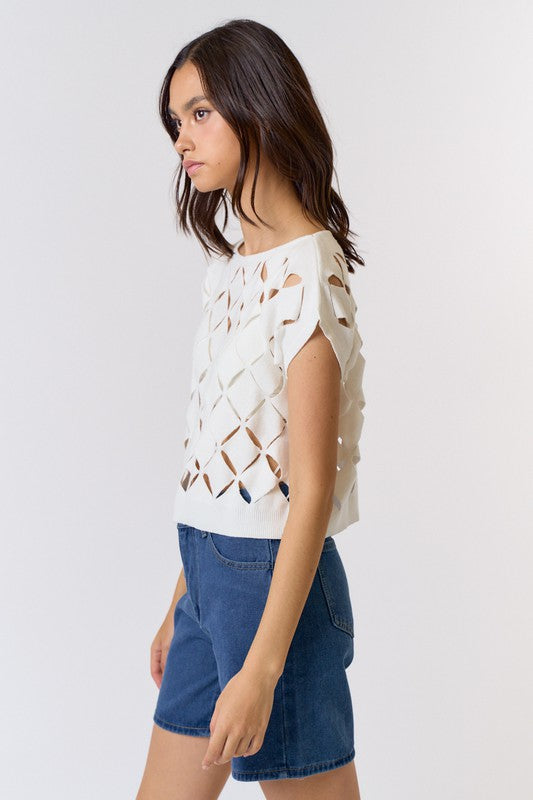 Lalavon Cut Out Detail Knit Top