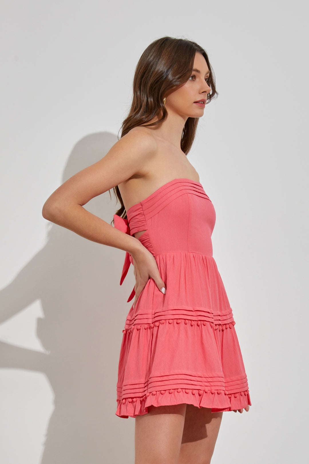 DO + BE COLLECTION Strapless Bow Detail Dress