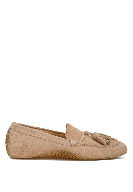 Rag & Co Kipstar Suede Round Toe Tassel Driving Loafers