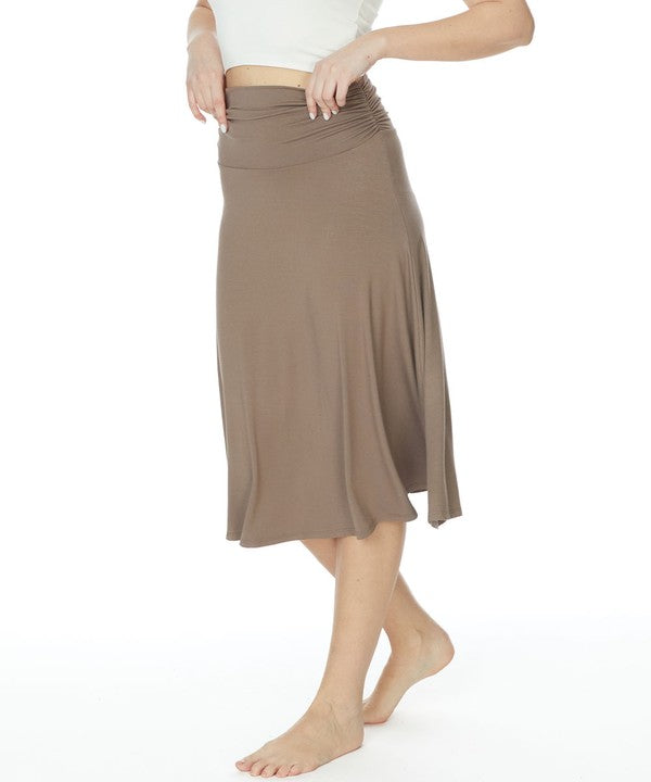 FABINA BAMBOO FLARED MIDI SKIRT