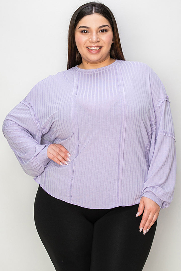 Basic Bae Ribbed Round Neck Long Sleeve Top