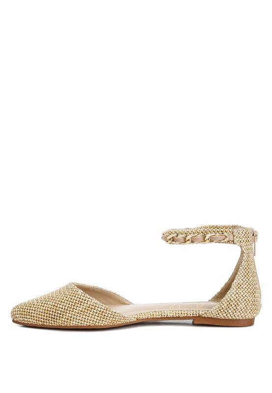 London Rag Buqisi Chain Embellished Flat Sandals