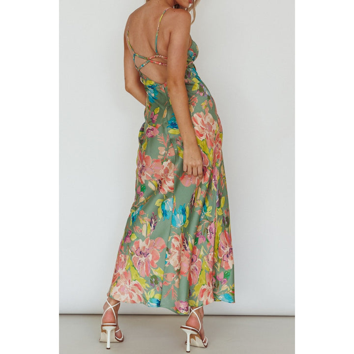 One and Only Collective Floral Satin Maxi Dress